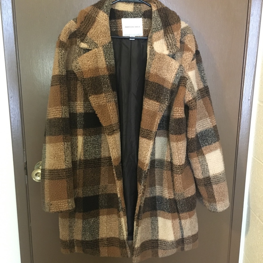 Plaid Oversized Teddy Coat